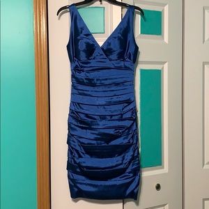 Theia blue 3/4 sleeveless dress